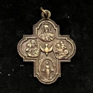 Gold-Tone Religious Cross Pendant Necklace Charm